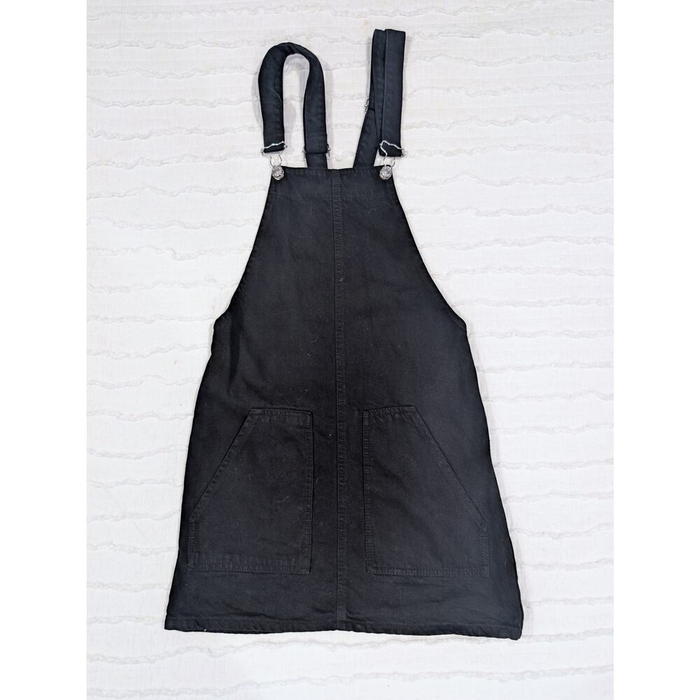 Women's Stradivarius Black Denim Pinafore Dress – Size 2 – Adjustable Straps